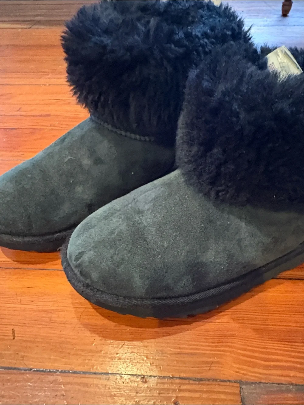UGG Kids Bailey Bow II Boots Black - Size 5Y Fits Womens 6.5 to 7